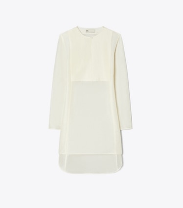 Tory Burch diseñador ropa de playa Túnica de lino en New Ivory frente
