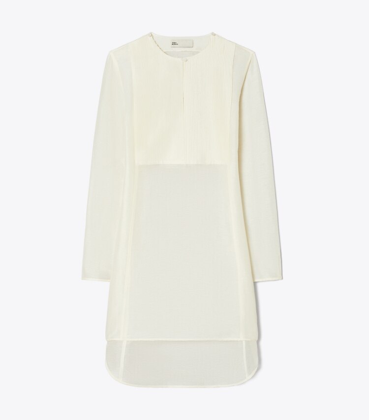 Tory Burch diseñador ropa de playa Túnica de lino en New Ivory frente