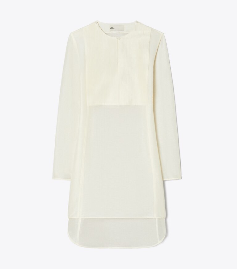 Tory Burch diseñador ropa de playa Túnica de lino en New Ivory frente