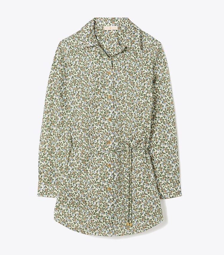 Tory Burch diseñador ropa de playa Túnica de playa estampada Brigitte en  STARBURST IVY frente