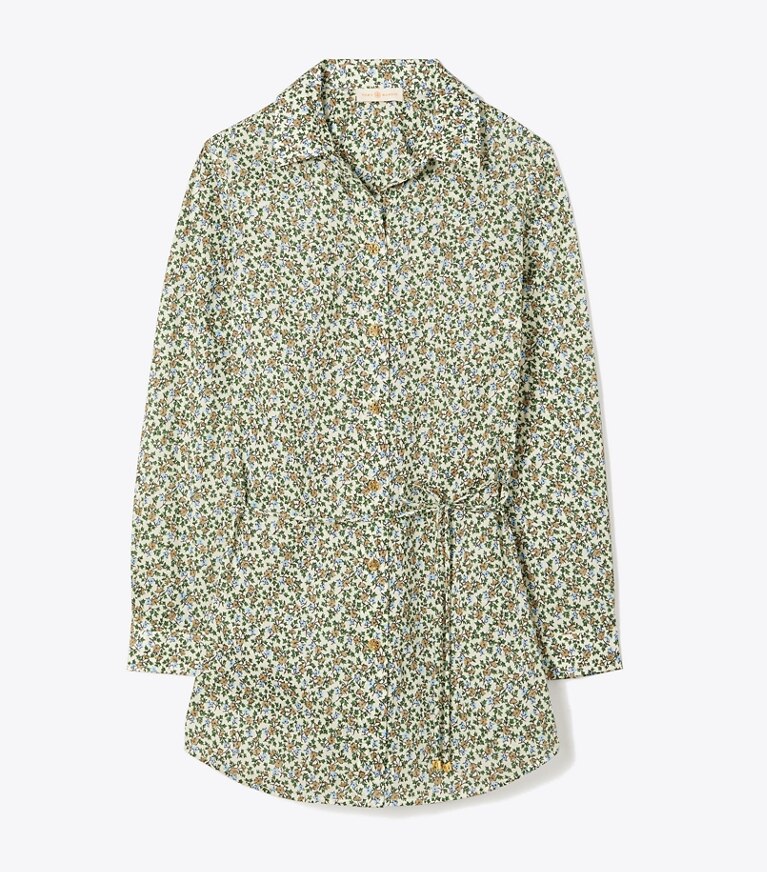Tory Burch diseñador ropa de playa Túnica de playa estampada Brigitte en STARBURST IVY frente