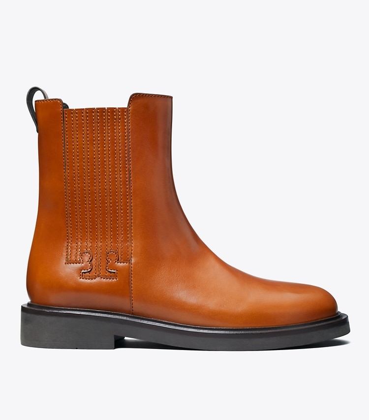 Tory Burch designer ブーティ Tゴア チェルシーブーツ in SIERRA TAN side
