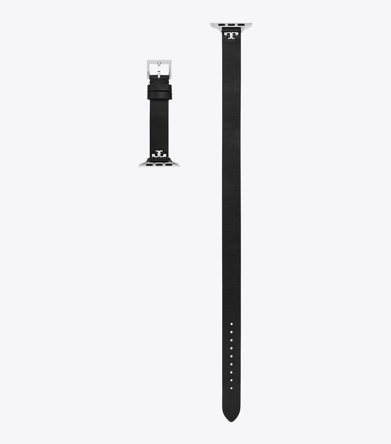 Tory Burch designer smart watches T Double Wrap Band for Apple Watch® in BLACK front