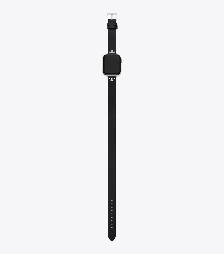 Tory Burch designer smart watches T Double Wrap Band for Apple Watch® in BLACK front