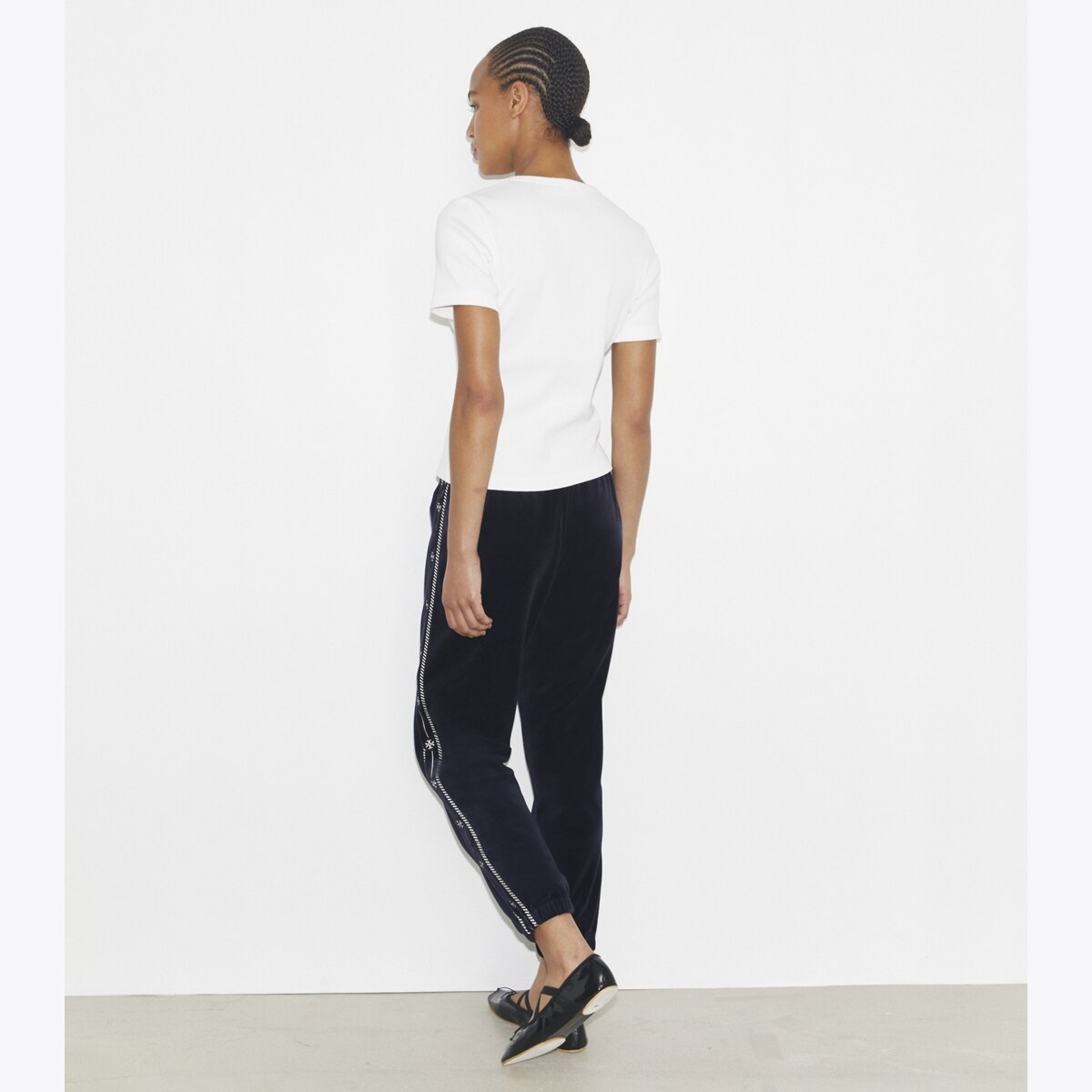 T Logo Velour Jogger: Women's Designer Bottoms | Tory Burch