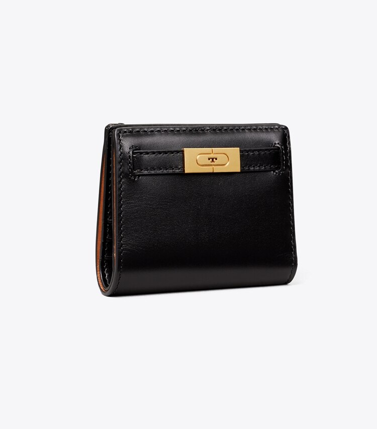 Tory Burch designer wallets T Mini Wallet in Black angle