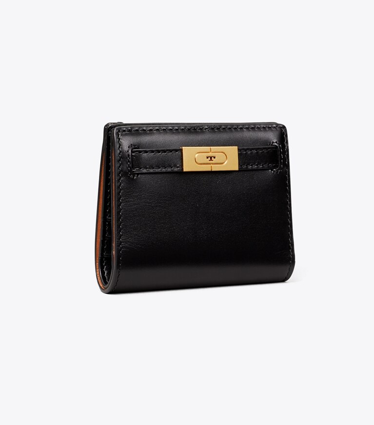 Tory Burch designer wallets T Mini Wallet in Black angle