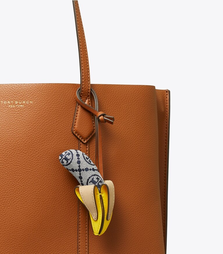 Tory Burch designer バッグチャーム＆キーリング Tモノグラム バナナ キーリング in Banana Ice front