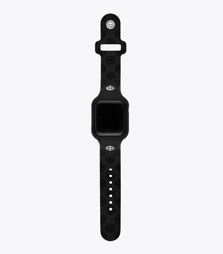Tory Burch designer watches tory track smart watches T Monogram Band for Apple Band® in BLACK front