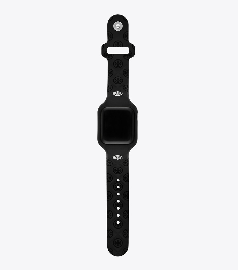 Tory Burch designer watches tory track smart watches T Monogram Band for Apple Band® in BLACK front