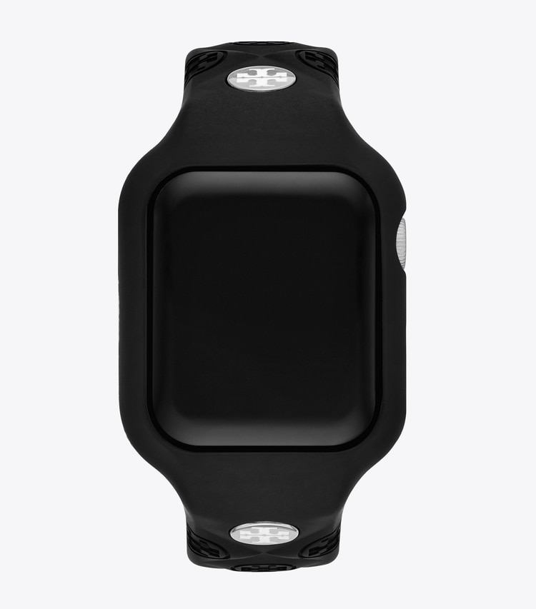 Tory Burch designer watches tory track smart watches T Monogram Band for Apple Band® in BLACK overhead
