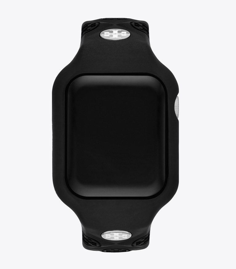 Tory Burch designer watches tory track smart watches T Monogram Band for Apple Band® in BLACK front