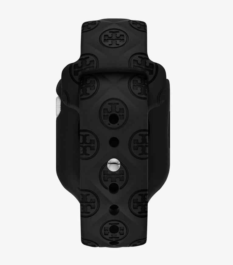 Tory Burch designer watches tory track smart watches T Monogram Band for Apple Band® in BLACK front