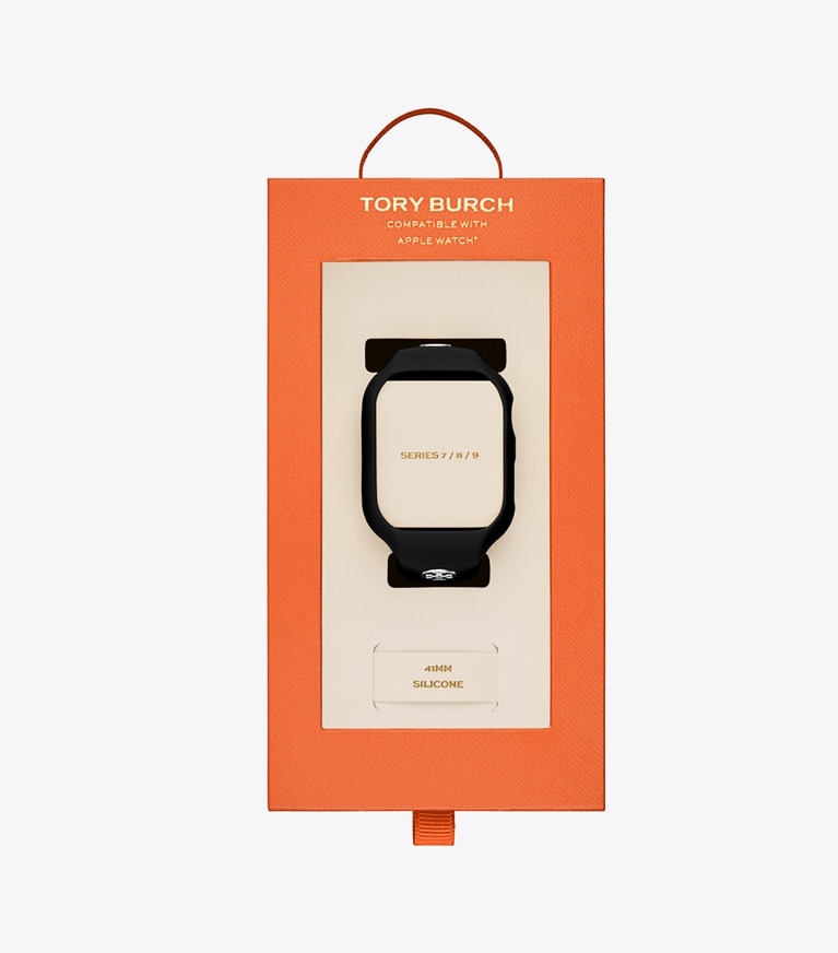 Tory Burch designer watches tory track smart watches T Monogram Band for Apple Band® in BLACK front