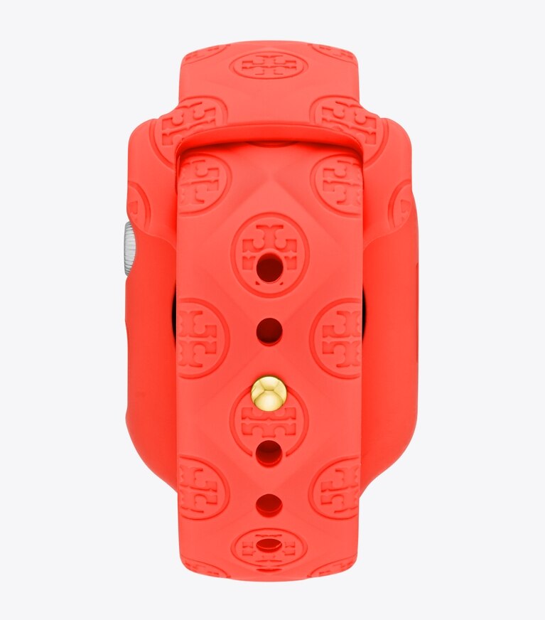 Tory Burch designer watches tory track smart watches T Monogram Band for Apple Watch® in CORAL front
