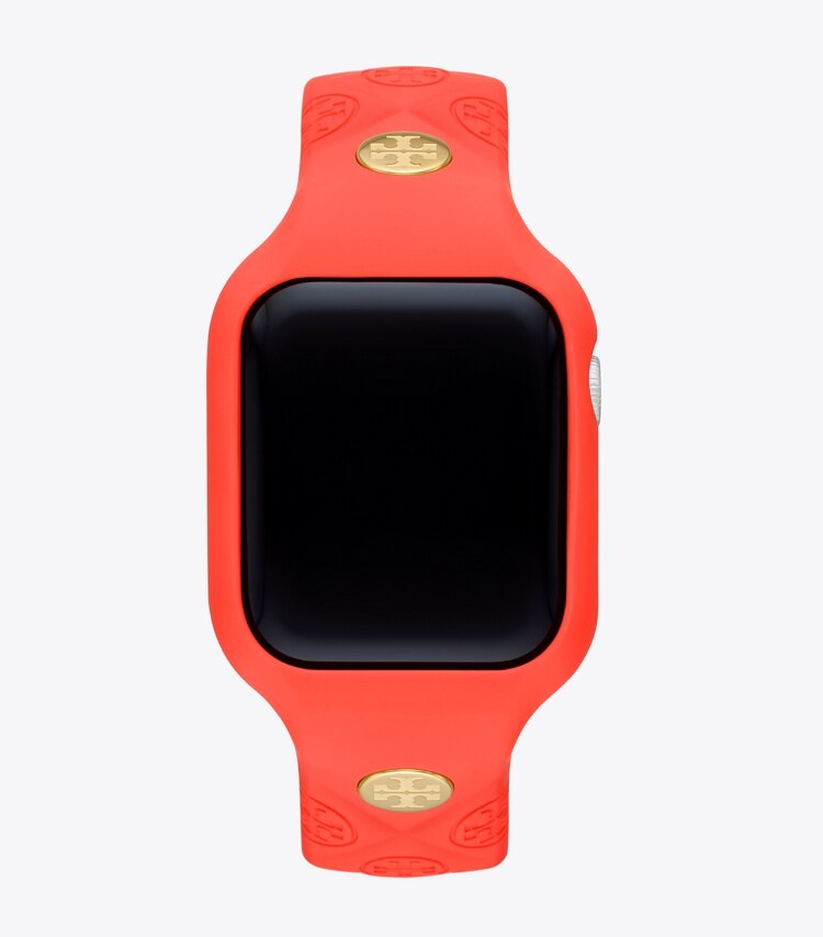 Tory Burch designer watches tory track smart watches T Monogram Band for Apple Watch® in CORAL detail