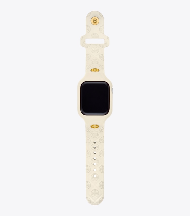Tory Burch designer watches tory track smart watches T Monogram Band for Apple Watch® in IVORY front