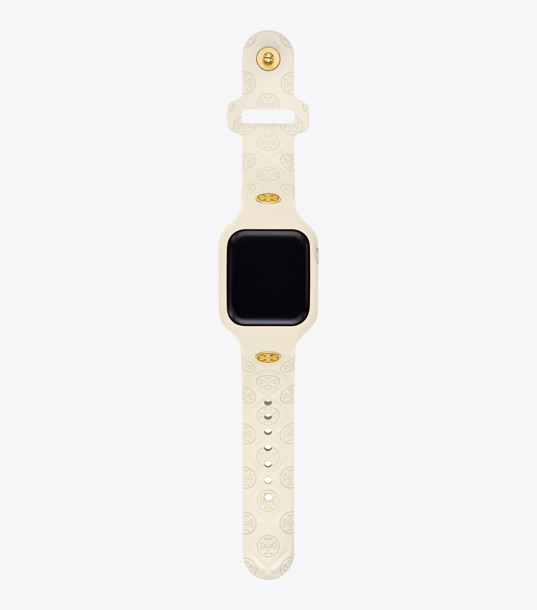 Tory Burch designer watches tory track smart watches T Monogram Band for Apple Watch® in IVORY front