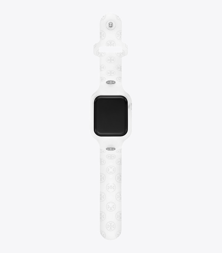 Tory Burch designer watches tory track smart watches T Monogram Band for Apple Watch® in WHITE front