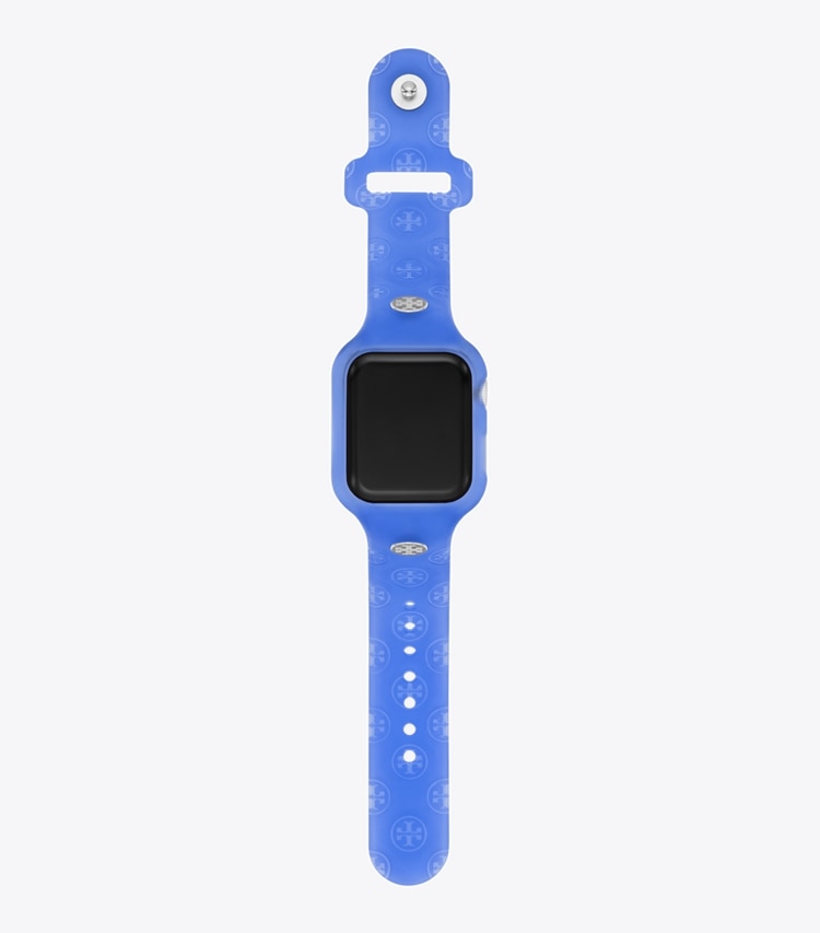 Tory Burch designer watches tory track smart watches T Monogram Band for Apple Watch® in BLUE front