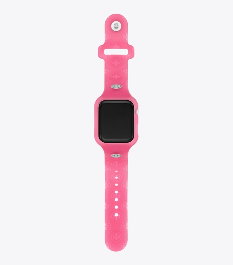 Tory Burch designer watches tory track smart watches T Monogram Band for Apple Watch® in RASPBERRY front