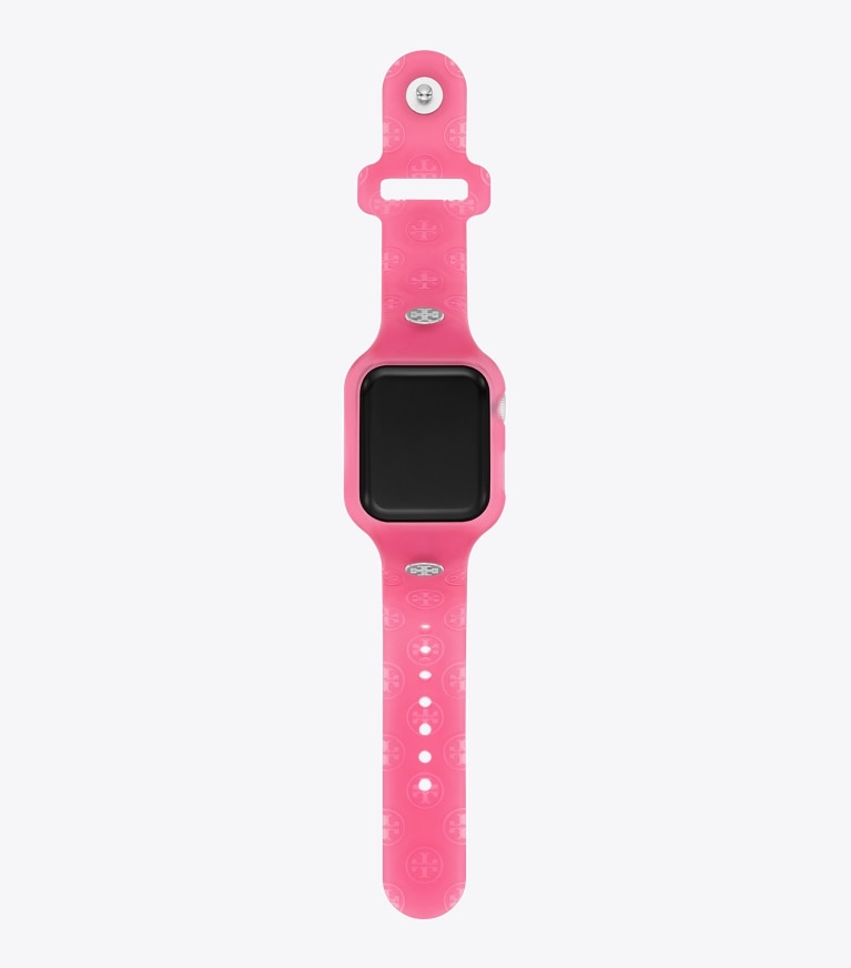 Tory Burch designer watches tory track smart watches T Monogram Band for Apple Watch® in RASPBERRY front