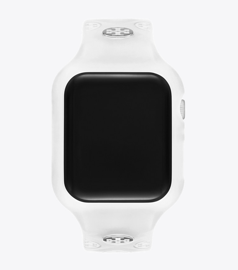 Tory Burch designer watches tory track smart watches T Monogram Band for Apple Watch® in WHITE front