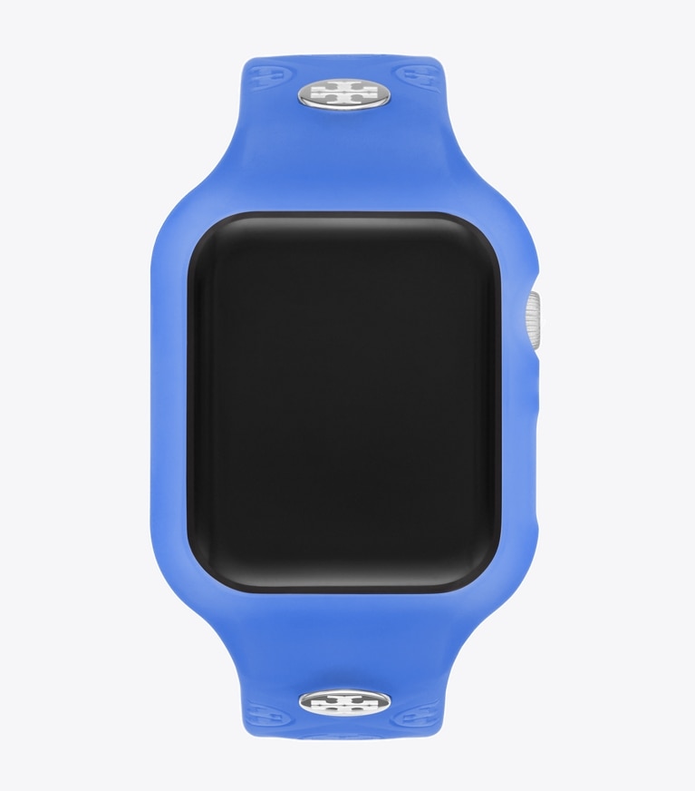 Tory Burch designer watches tory track smart watches T Monogram Band for Apple Watch® in BLUE front