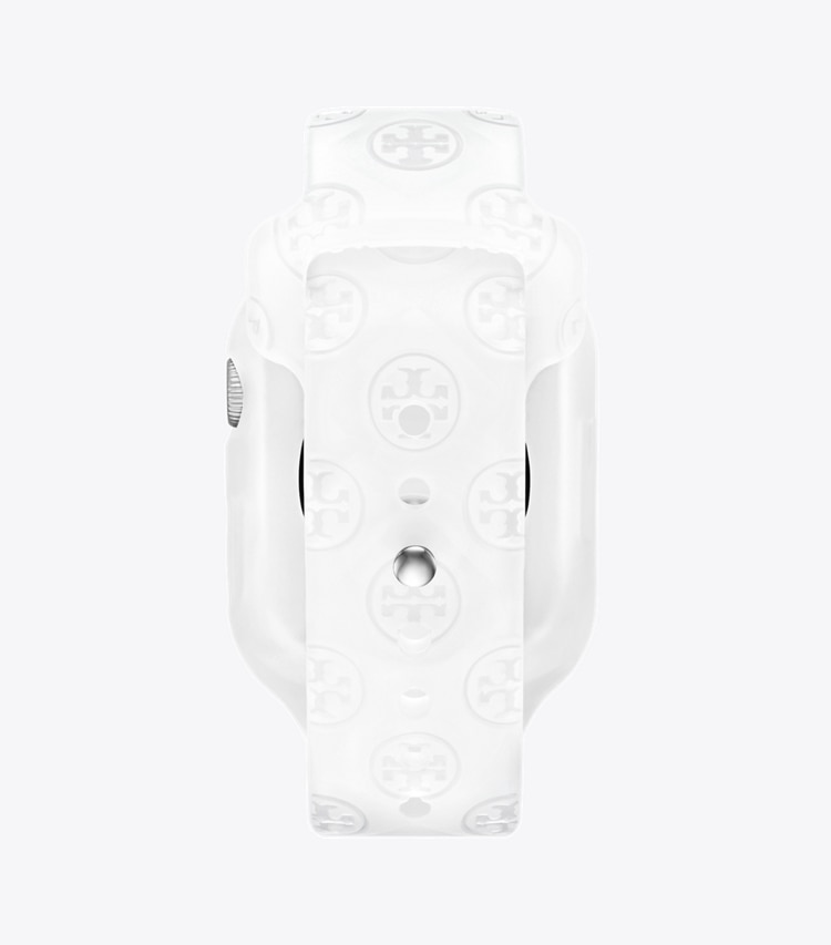 Tory Burch designer watches tory track smart watches T Monogram Band for Apple Watch® in WHITE packable reversible