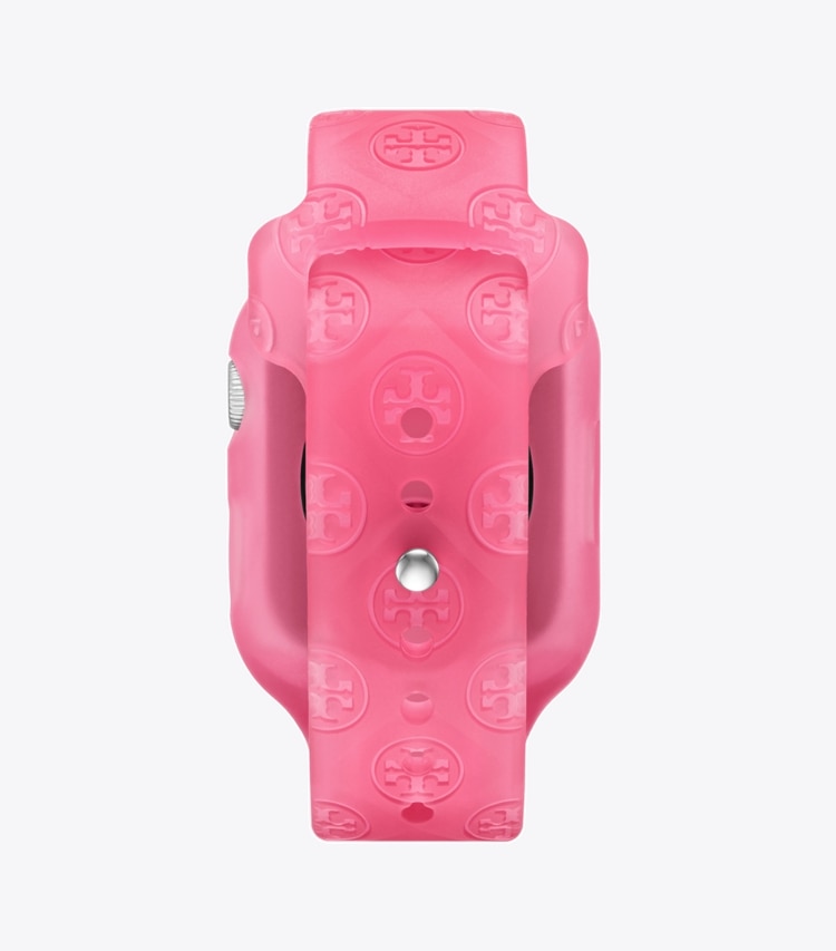 Tory Burch designer watches tory track smart watches T Monogram Band for Apple Watch® in RASPBERRY packable reversible