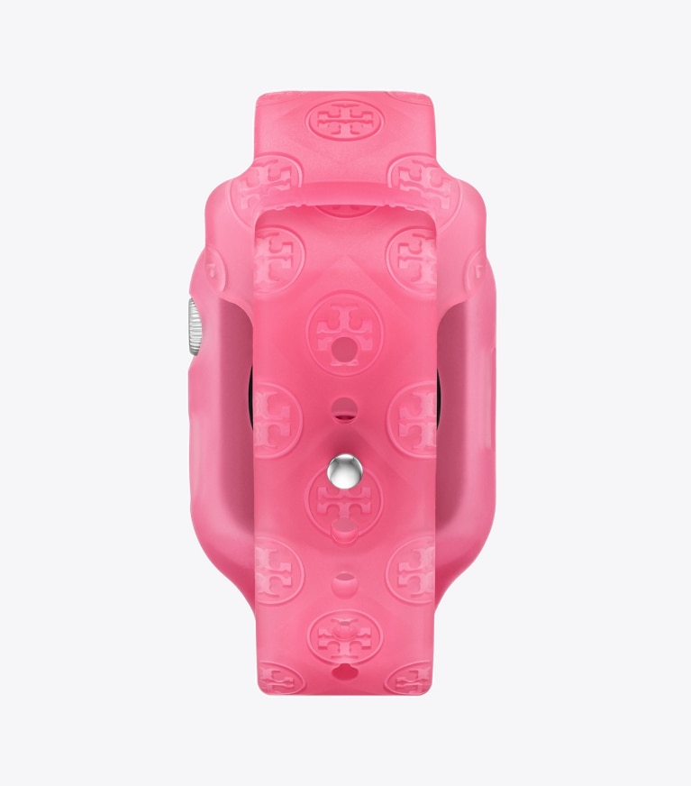 Tory Burch designer watches tory track smart watches T Monogram Band for Apple Watch® in RASPBERRY front