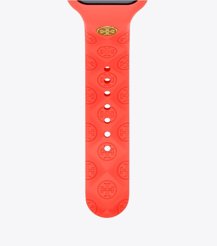 Tory Burch designer watches tory track smart watches T Monogram Band for Apple Watch® in CORAL side