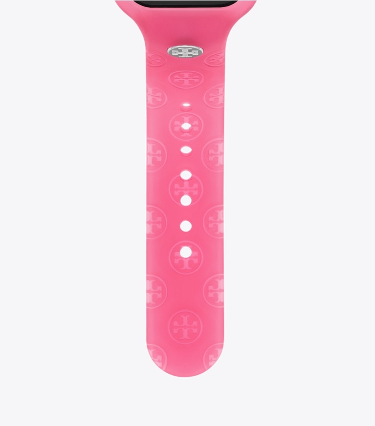 Tory Burch designer watches tory track smart watches T Monogram Band for Apple Watch® in RASPBERRY front