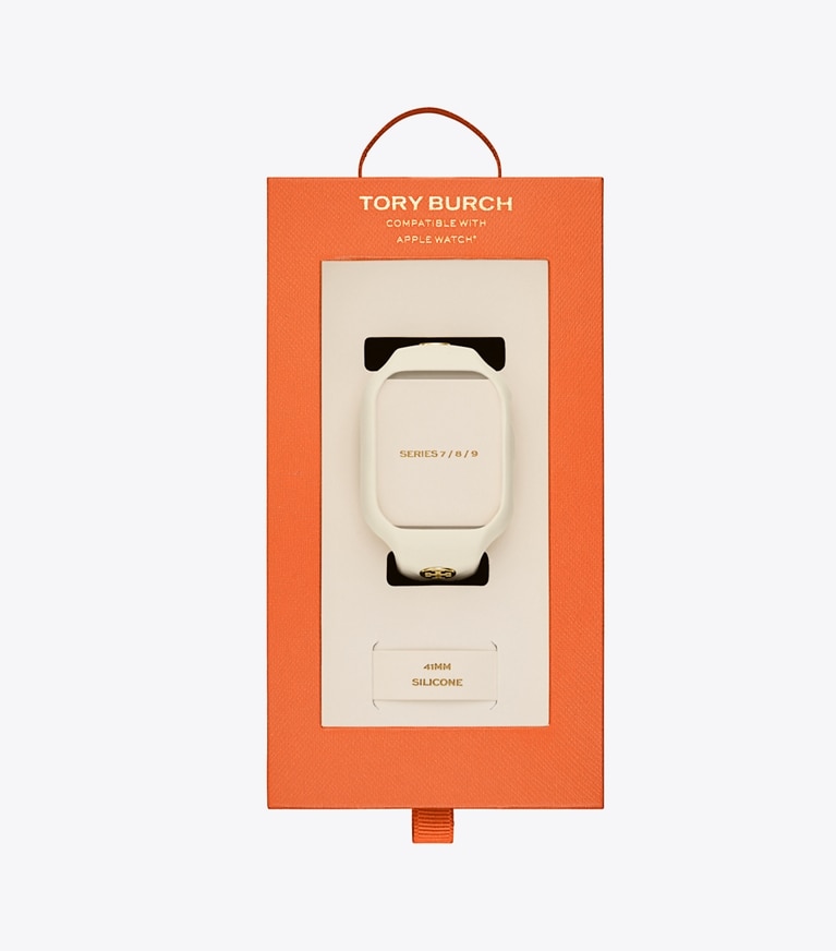 Tory Burch designer watches tory track smart watches T Monogram Band for Apple Watch® in IVORY front