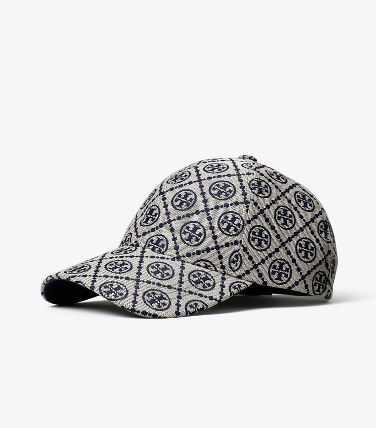 Tory Burch designer hats T Monogram Baseball Cap in Navy angle