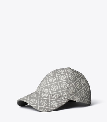 Tory Burch designer hats T Monogram Baseball Cap in Dorian Gray angle