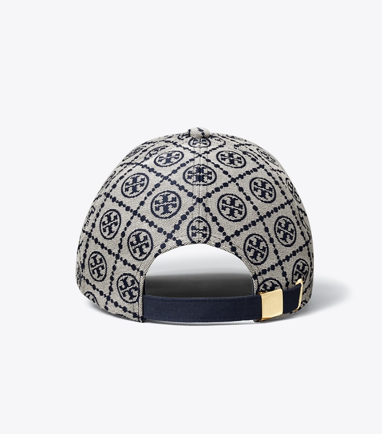 Tory Burch designer hats T Monogram Baseball Cap in Navy back