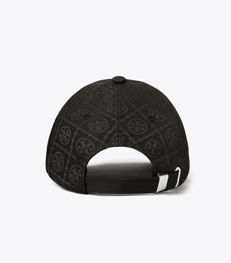 Tory Burch designer hats T Monogram Baseball Cap in Black back