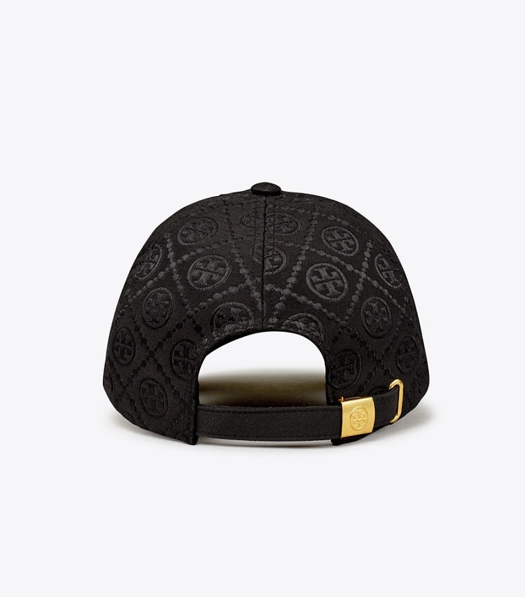 Tory Burch designer hats T Monogram Baseball Hat in Black back