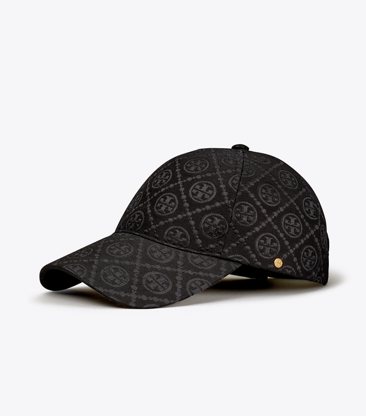 Tory Burch designer hats T Monogram Baseball Hat in Black front