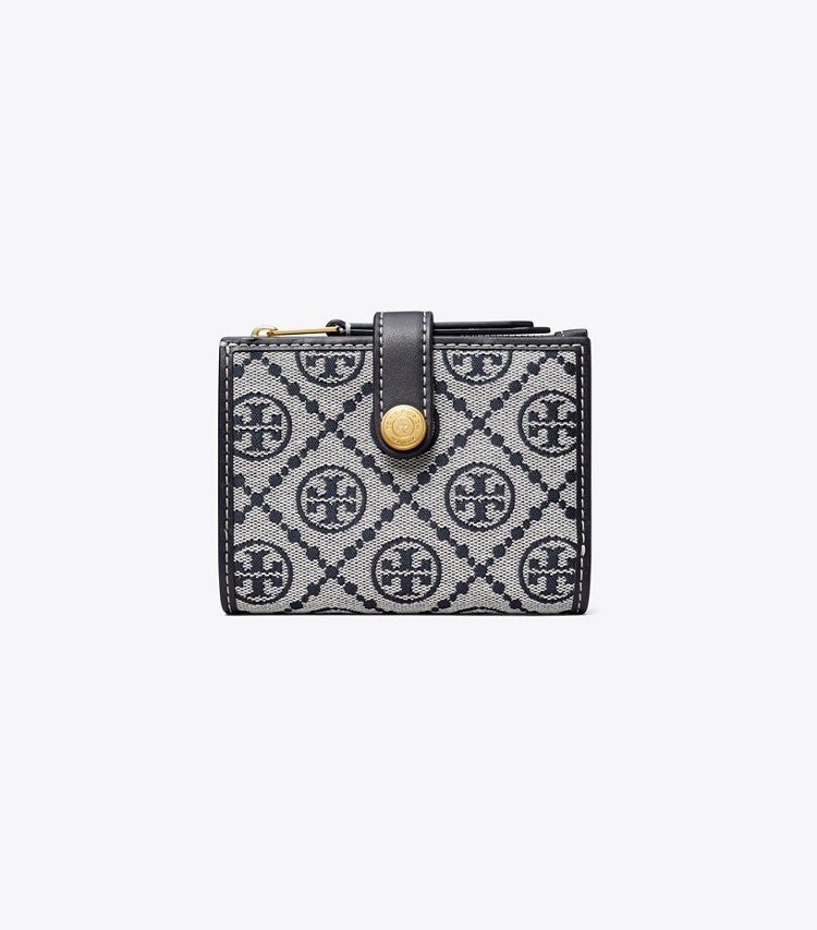 Tory Burch designer 財布 Tモノグラム バイフォールドウォレット in Tory Navy front