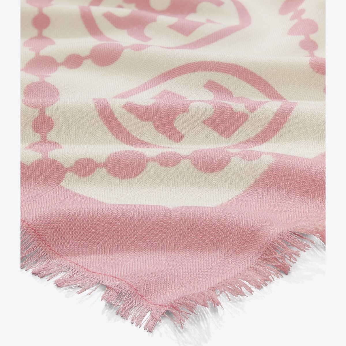 T Monogram Bordered Oblong Scarf: Women's Accessories