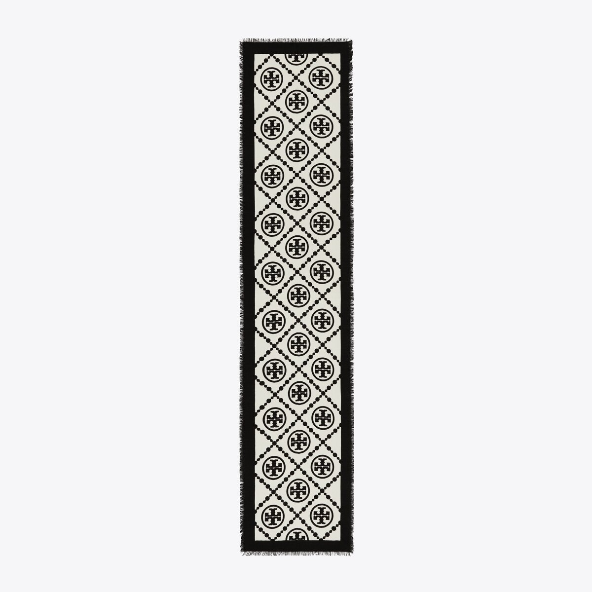 TORY BURCH｜ (T MONOGRAM BORDERED OBLONG (159384-001)) t-monogram-bordered-oblong-