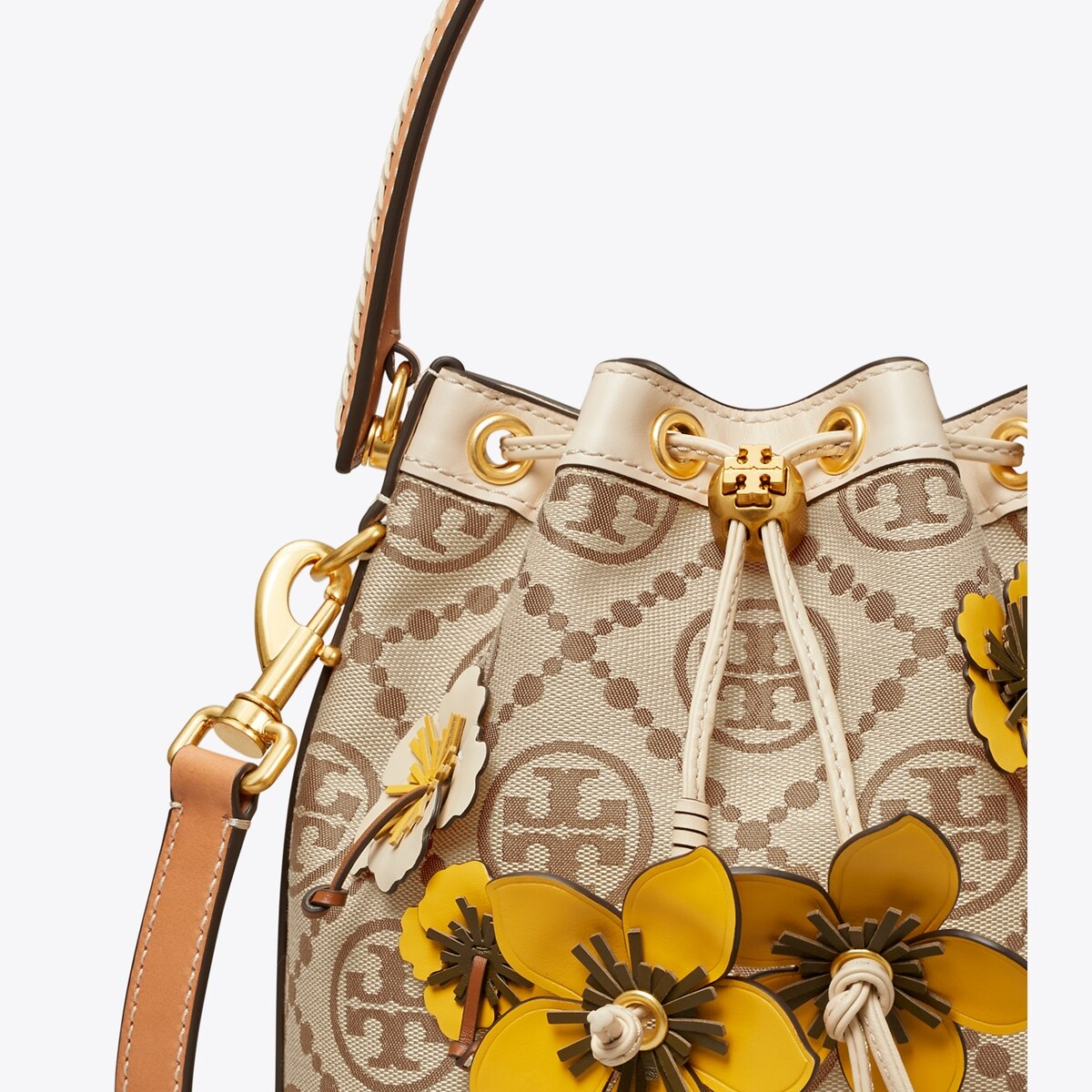 T Monogram Braided Bucket Bag: Women's Handbags | Crossbody