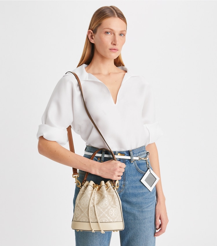 T Monogram Bucket Bag: Women's Designer Crossbody Bags | Tory Burch