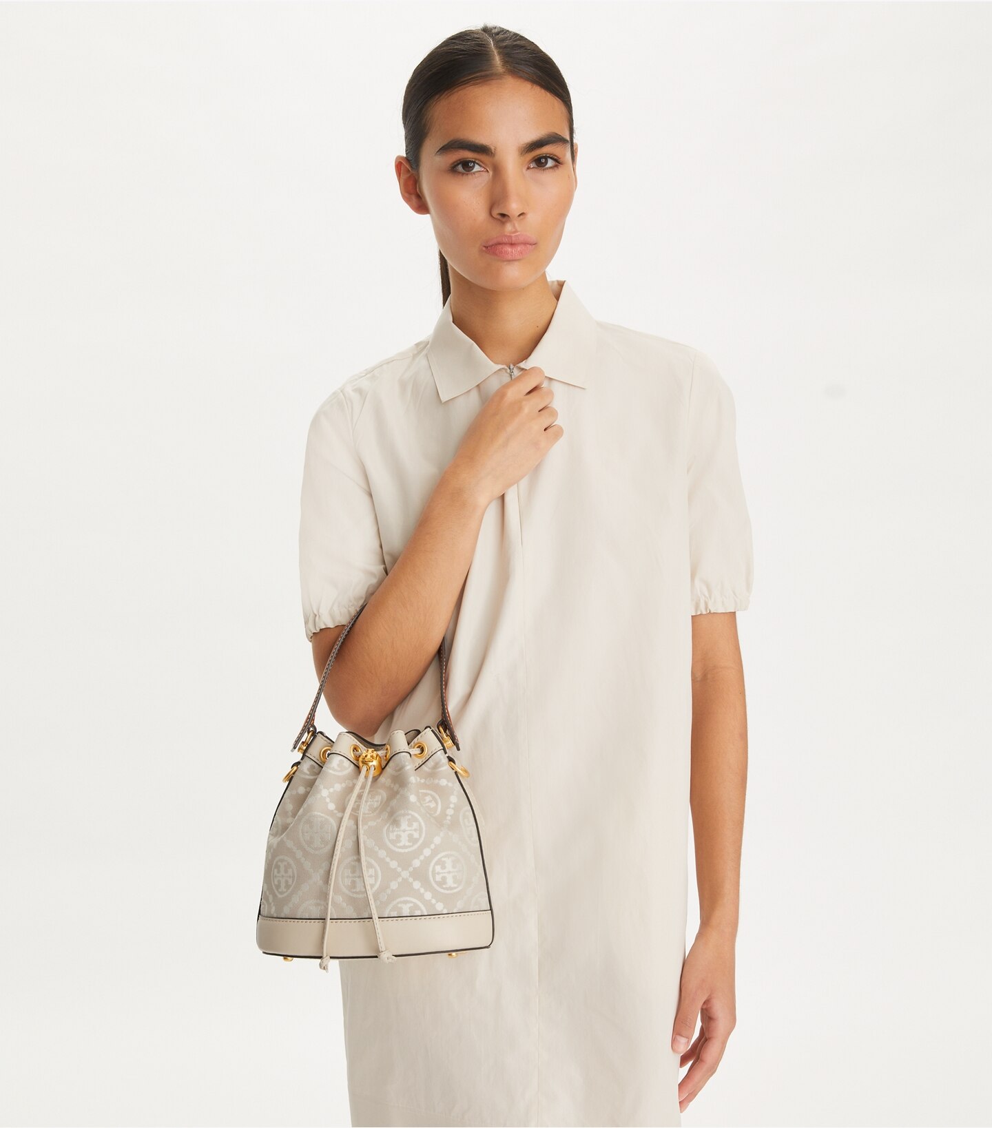 T Monogram Bucket Bag