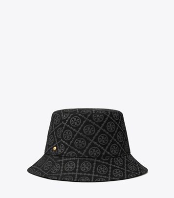 Short-Brim T Monogram Jacquard Raffia Bucket Hat : Women's Accessories, Hats