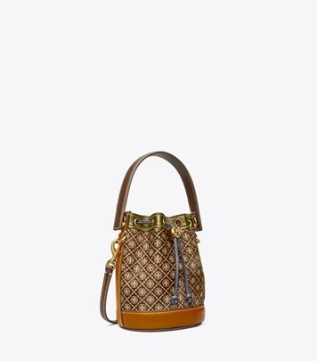 tory burch monogram mini bucket bag