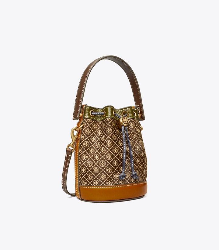 tory burch t monogram mini bucket bag