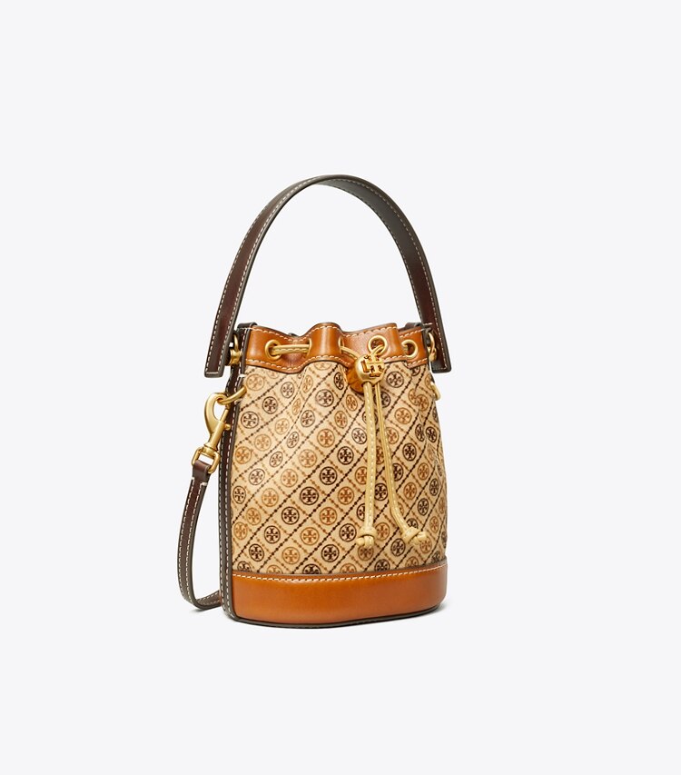 Tory Burch designer クロスボディバッグ Tモノグラム カーフヘア ミニバケットバッグ in Multi angle